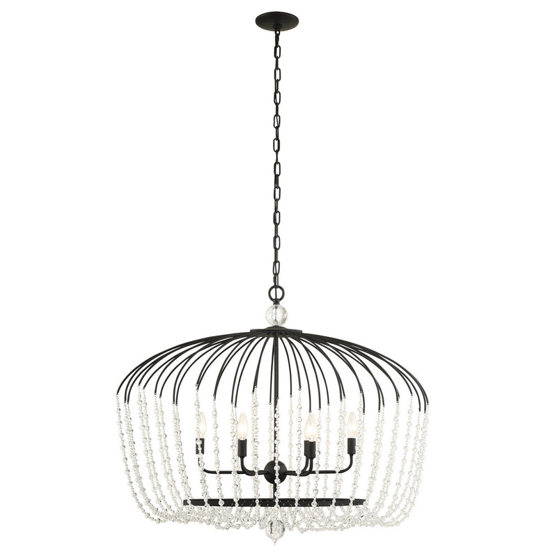 Varaluz 343N06MB Six Light Pendant, Matte Black