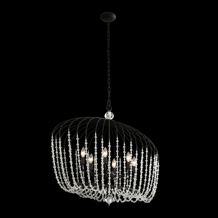 Varaluz 343N06MB Six Light Pendant, Matte Black