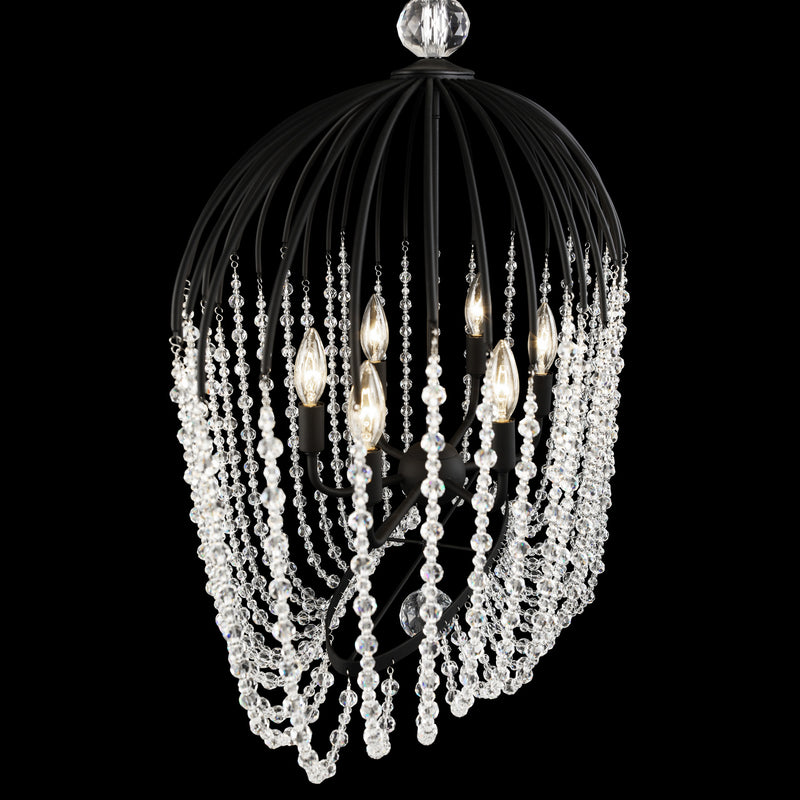 Varaluz 343N06MB Six Light Pendant, Matte Black