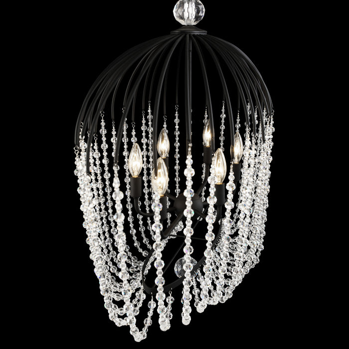 Varaluz 343N06MB Six Light Pendant, Matte Black
