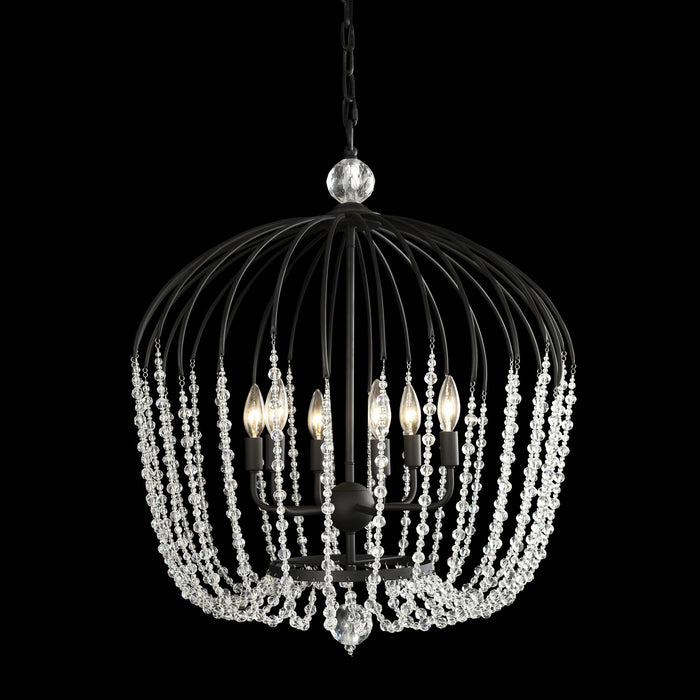 Varaluz 343P06MB Six Light Pendant, Matte Black