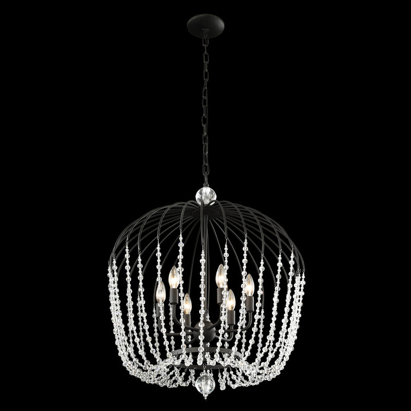 Varaluz 343P06MB Six Light Pendant, Matte Black