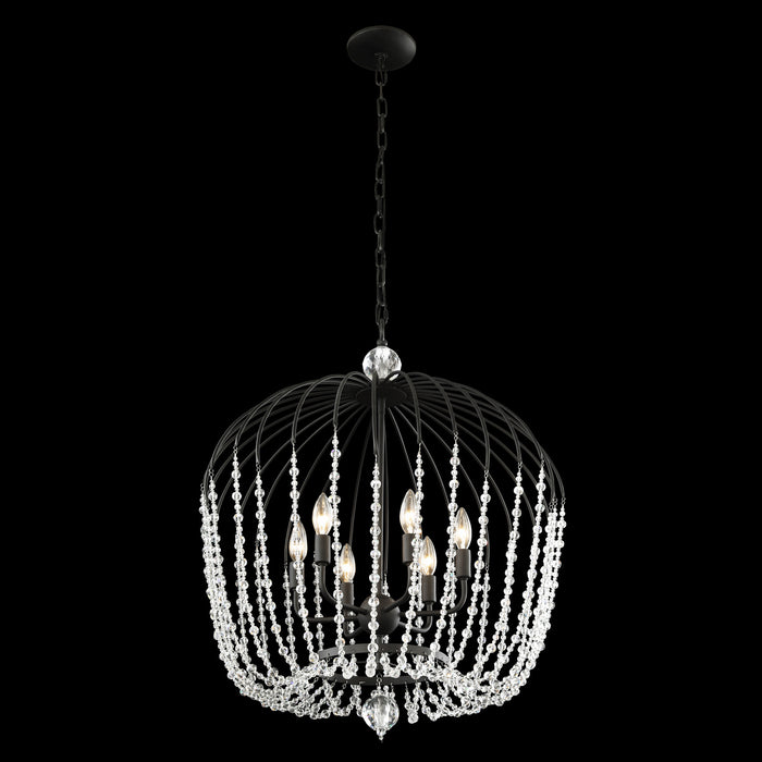 Varaluz 343P06MB Six Light Pendant, Matte Black