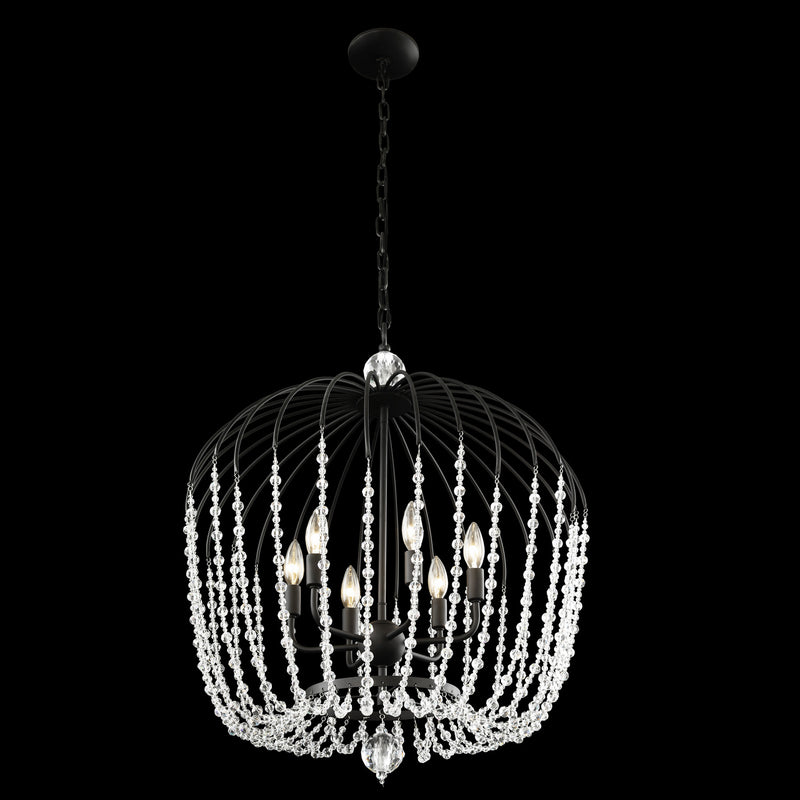 Varaluz 343P06MB Six Light Pendant, Matte Black