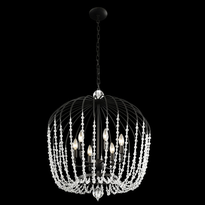 Varaluz 343P06MB Six Light Pendant, Matte Black
