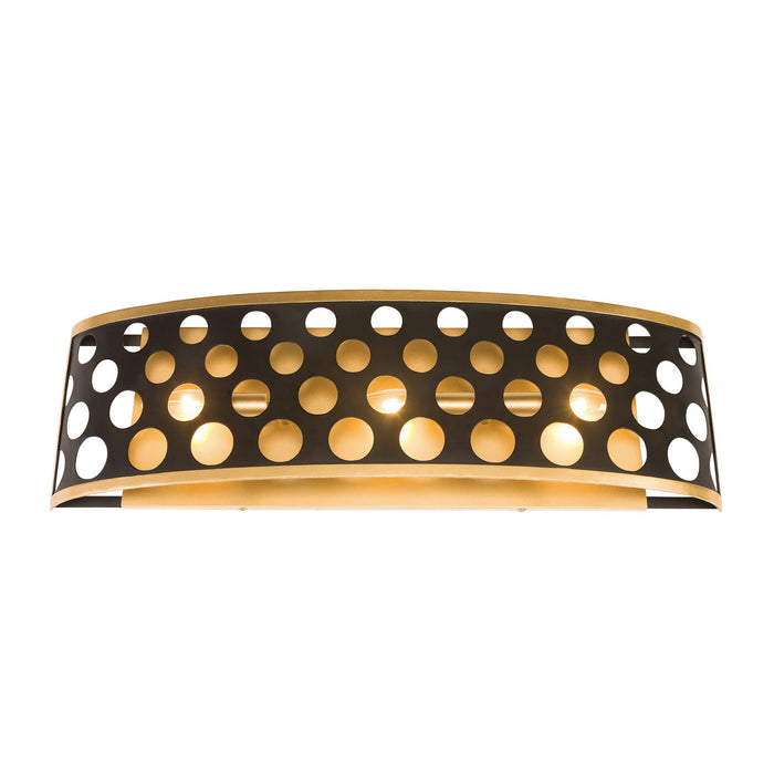 Varaluz 346B03MBFG Three Light Bath, Matte Black/French Gold