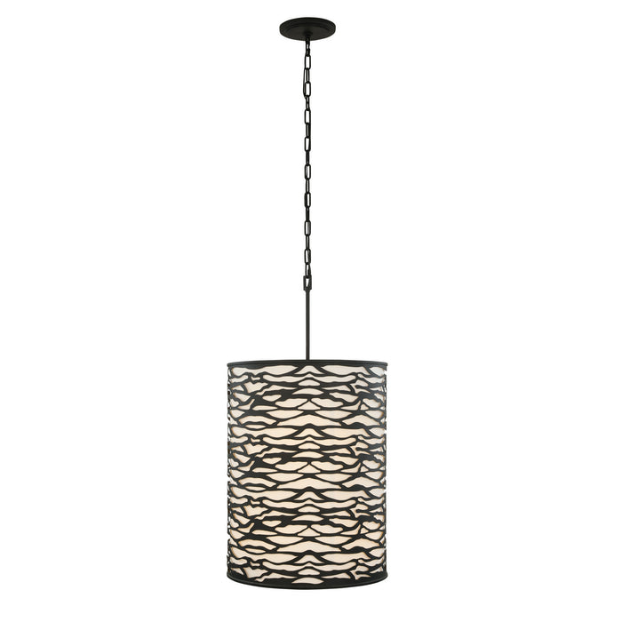 Varaluz 348F06CB Six Light Pendant, Carbon Black