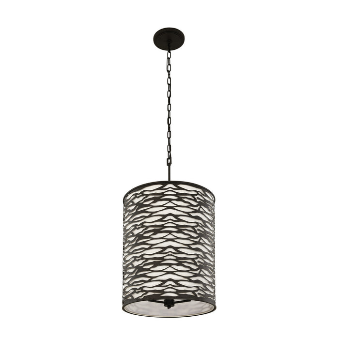 Varaluz 348F06CB Six Light Pendant, Carbon Black
