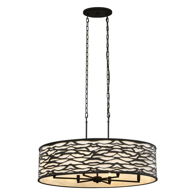 Varaluz 348N06CB Six Light Pendant, Carbon Black