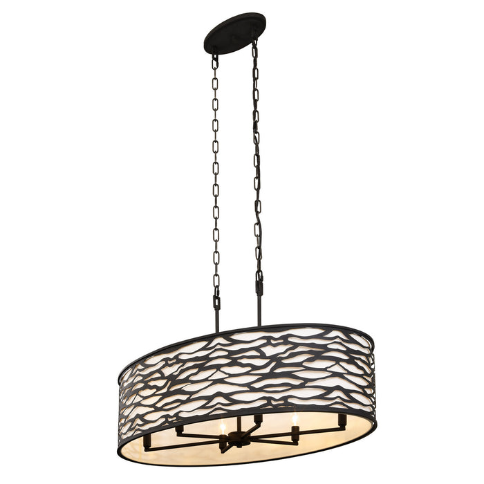 Varaluz 348N06CB Six Light Pendant, Carbon Black