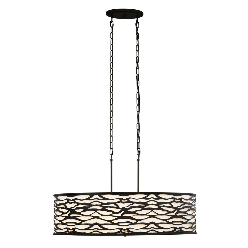 Varaluz 348N06CB Six Light Pendant, Carbon Black