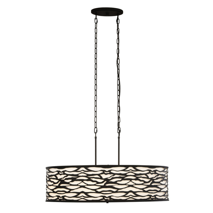 Varaluz 348N06CB Six Light Pendant, Carbon Black