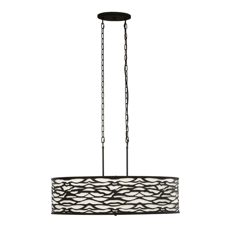 Varaluz 348N06CB Six Light Pendant, Carbon Black