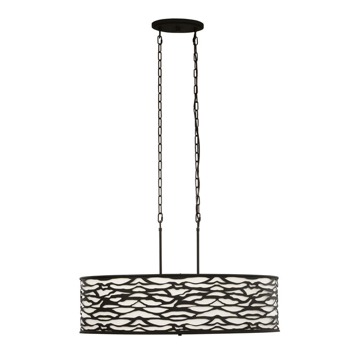 Varaluz 348N06CB Six Light Pendant, Carbon Black