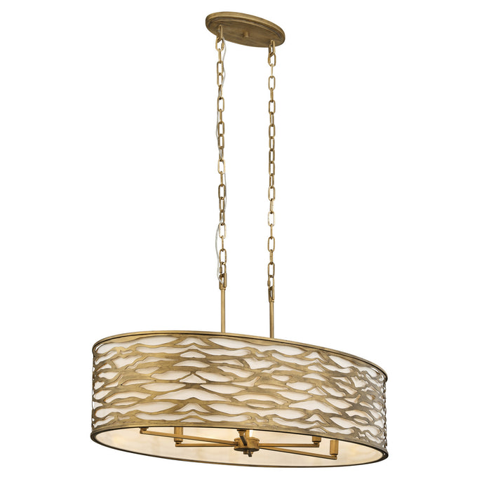 Varaluz 348N06HG Six Light Pendant, Havana Gold