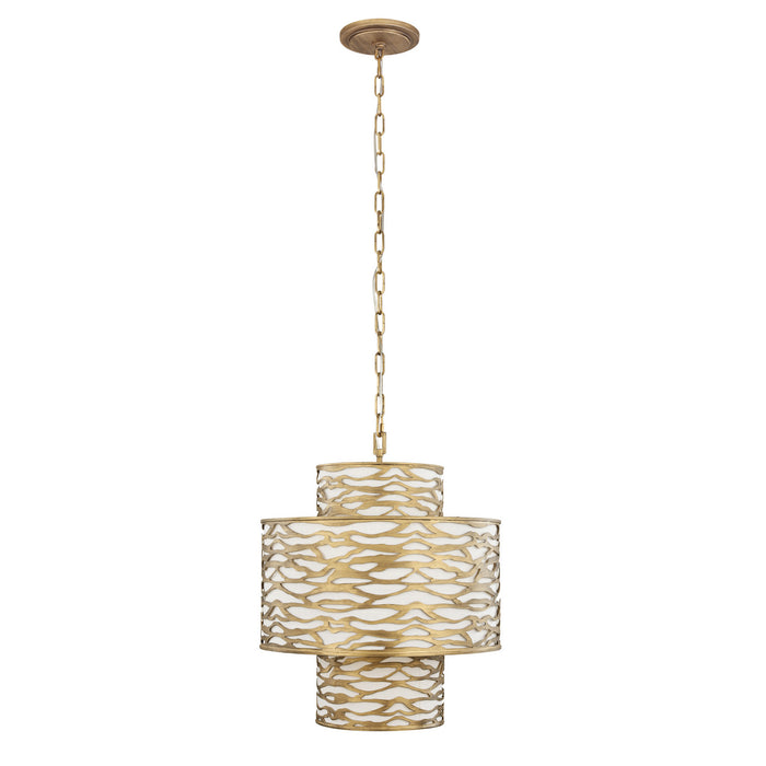 Varaluz 348P04HG Four Light Pendant, Havana Gold