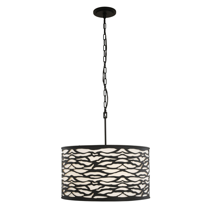 Varaluz 348P05CB Five Light Pendant, Carbon Black