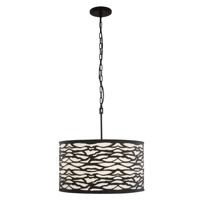 Varaluz 348P05CB Five Light Pendant, Carbon Black