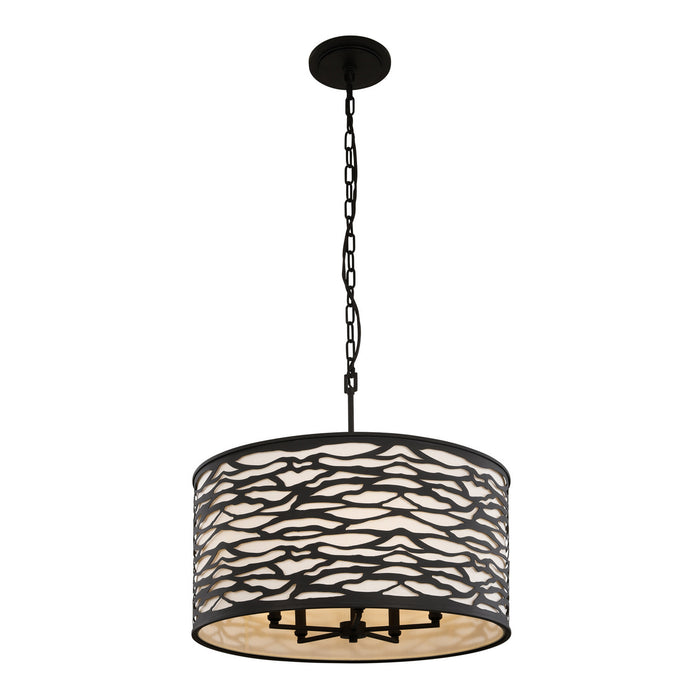 Varaluz 348P05CB Five Light Pendant, Carbon Black