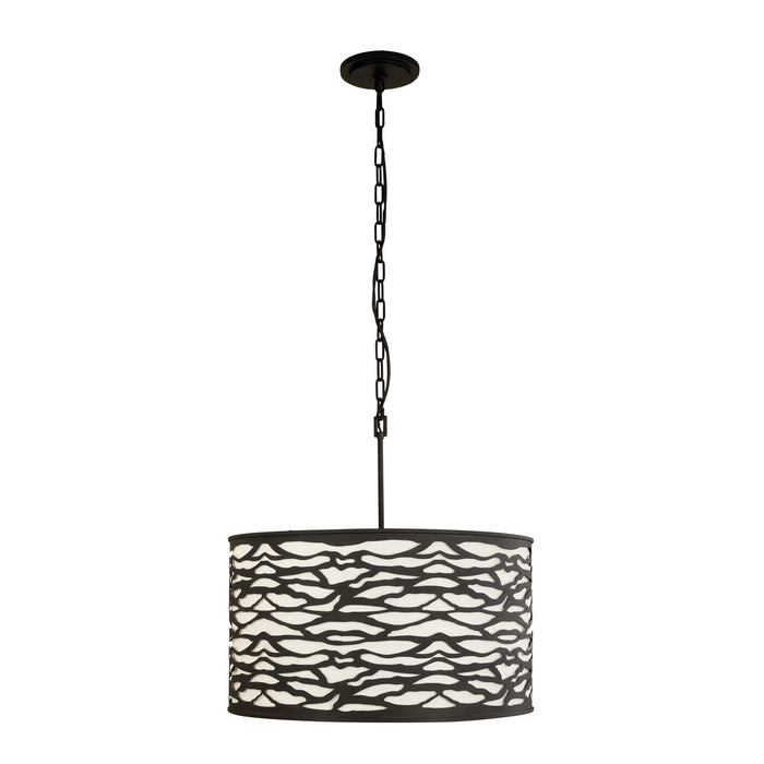 Varaluz 348P05CB Five Light Pendant, Carbon Black
