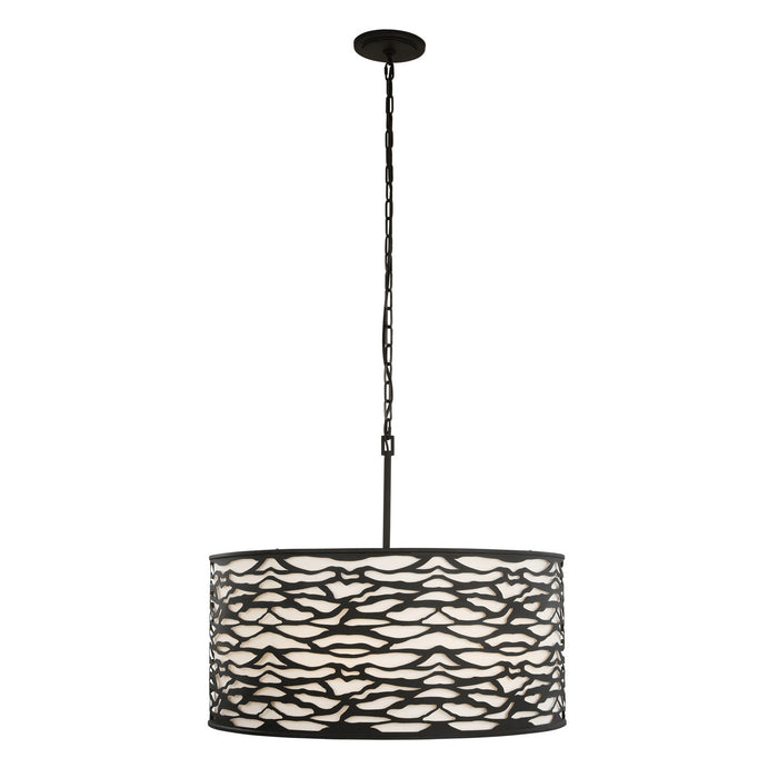 Varaluz 348P06CB Six Light Pendant, Carbon Black