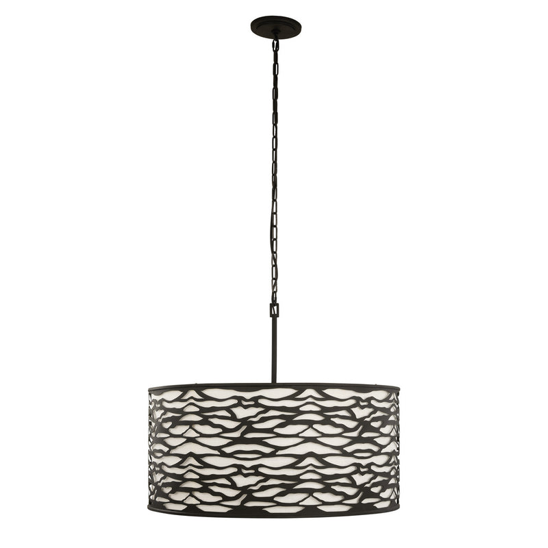 Varaluz 348P06CB Six Light Pendant, Carbon Black