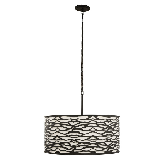 Varaluz 348P06CB Six Light Pendant, Carbon Black