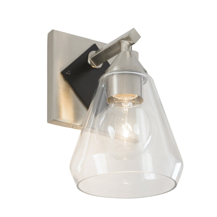 Varaluz 349B01BNMB One Light Bath, Brushed Nickel/Matte Black