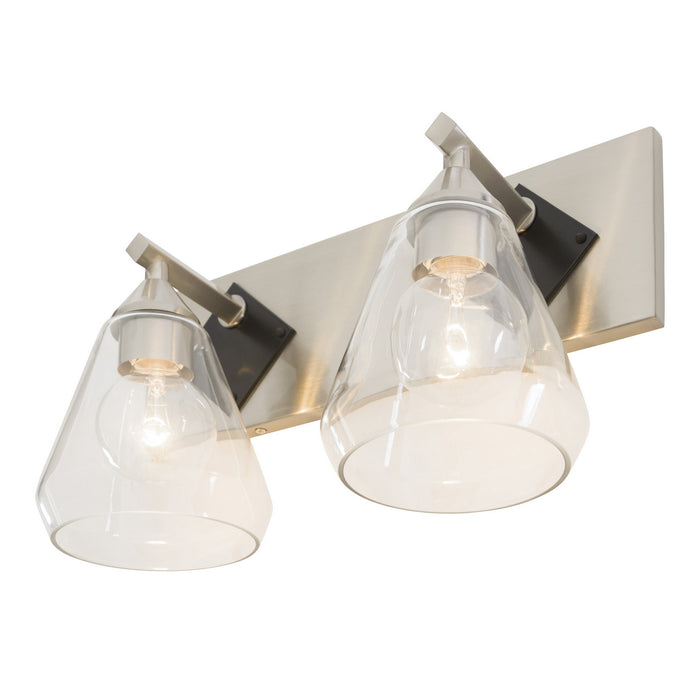Varaluz 349B02BNMB Two Light Bath, Brushed Nickel/Matte Black