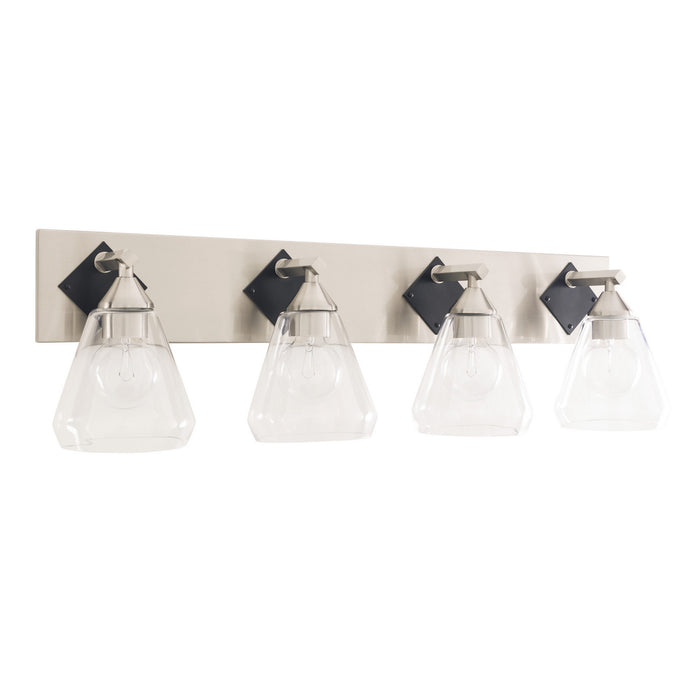 Varaluz 349B04BNMB Four Light Bath, Brushed Nickel/Matte Black