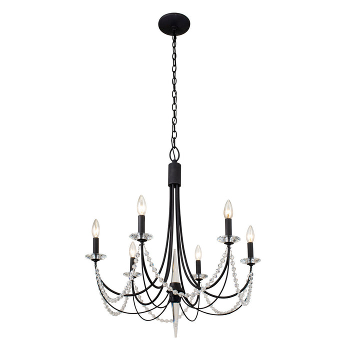 Varaluz 350C06CB Six Light Chandelier, Carbon Black