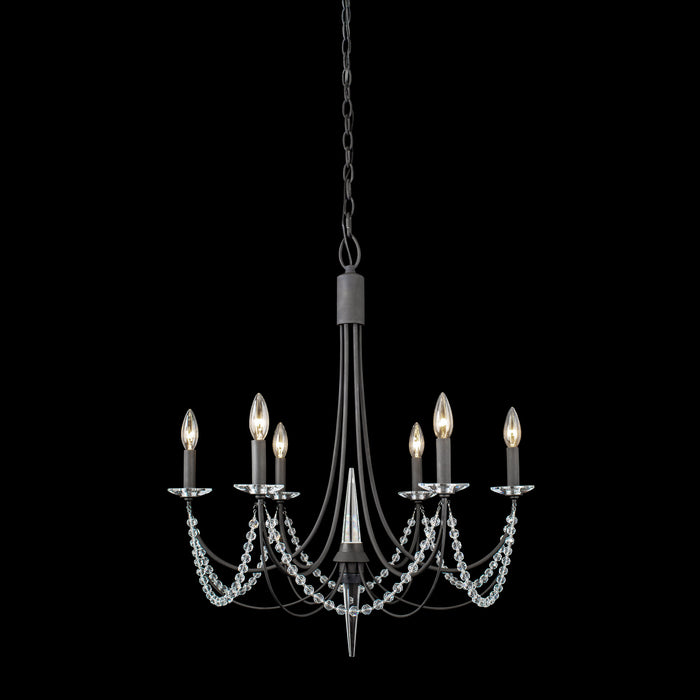 Varaluz 350C06CB Six Light Chandelier, Carbon Black