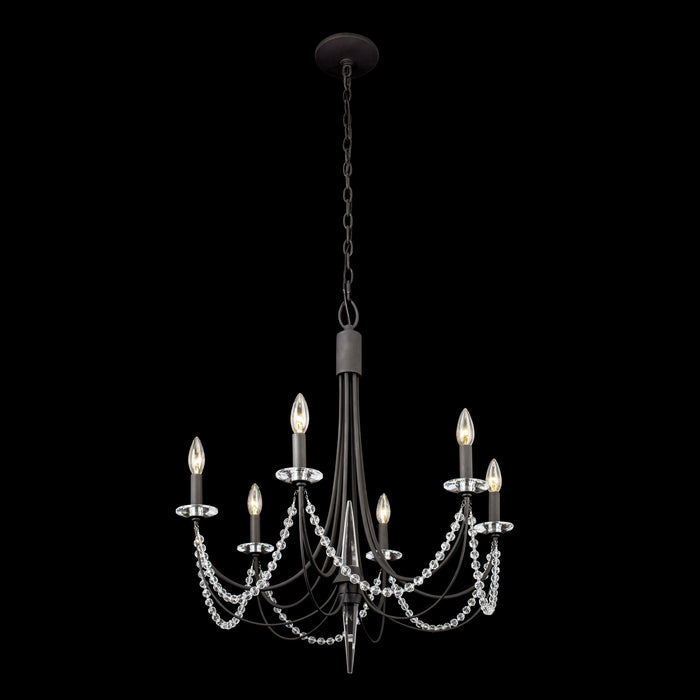 Varaluz 350C06CB Six Light Chandelier, Carbon Black