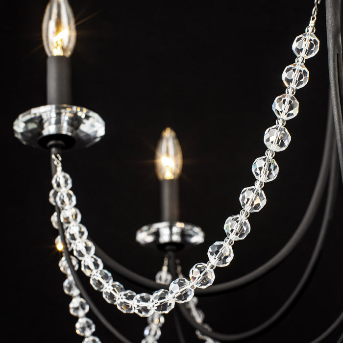 Varaluz 350C06CB Six Light Chandelier, Carbon Black