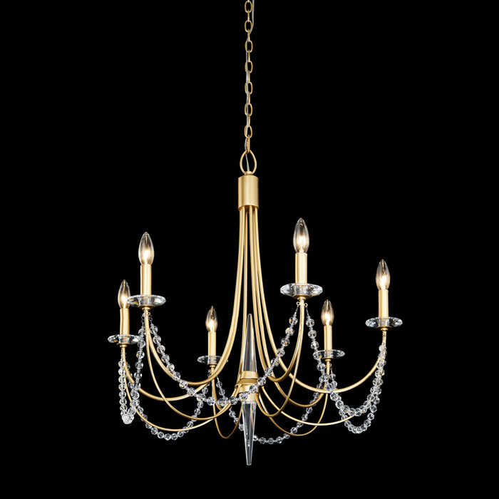 Varaluz 350C06FG Six Light Chandelier, French Gold