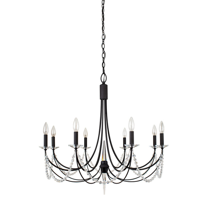 Varaluz 350C08CB Eight Light Chandelier, Carbon Black