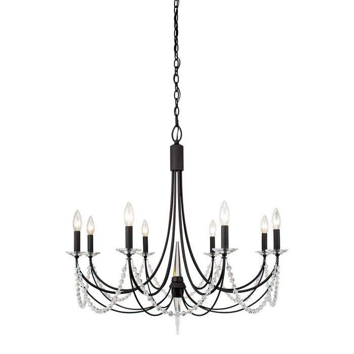 Varaluz 350C08CB Eight Light Chandelier, Carbon Black