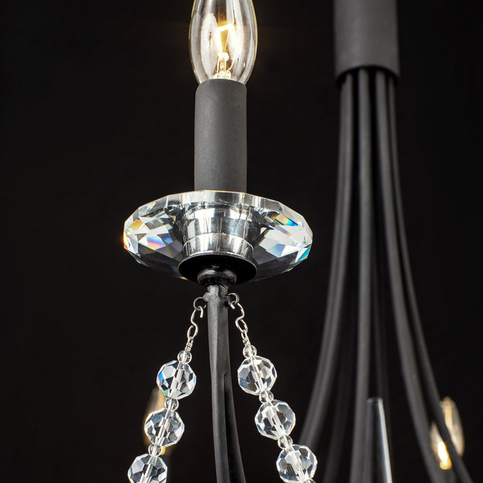 Varaluz 350C08CB Eight Light Chandelier, Carbon Black
