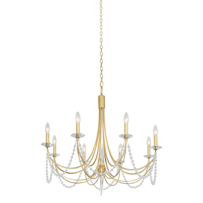 Varaluz 350C08FG Eight Light Chandelier, French Gold