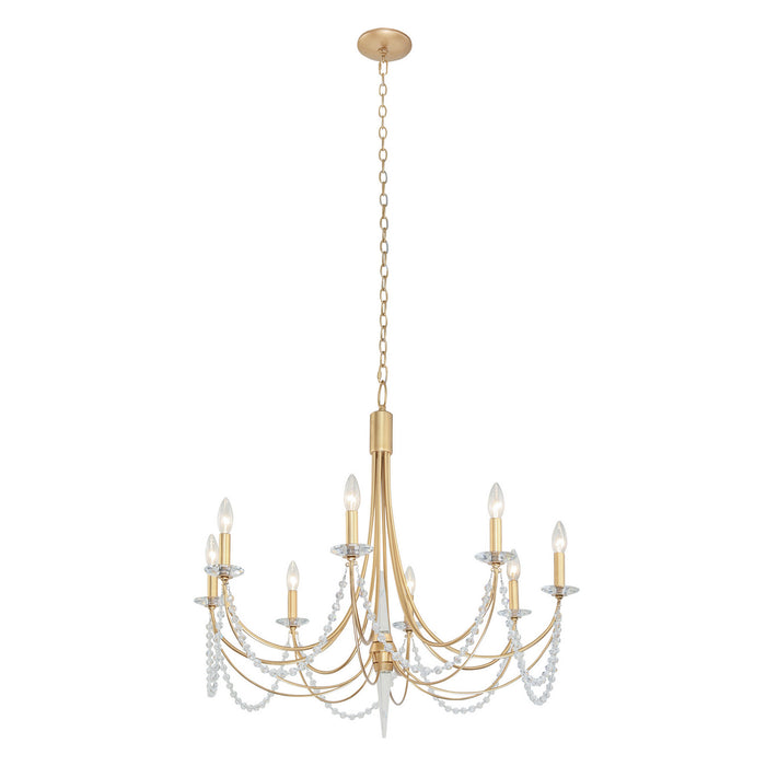 Varaluz 350C08FG Eight Light Chandelier, French Gold