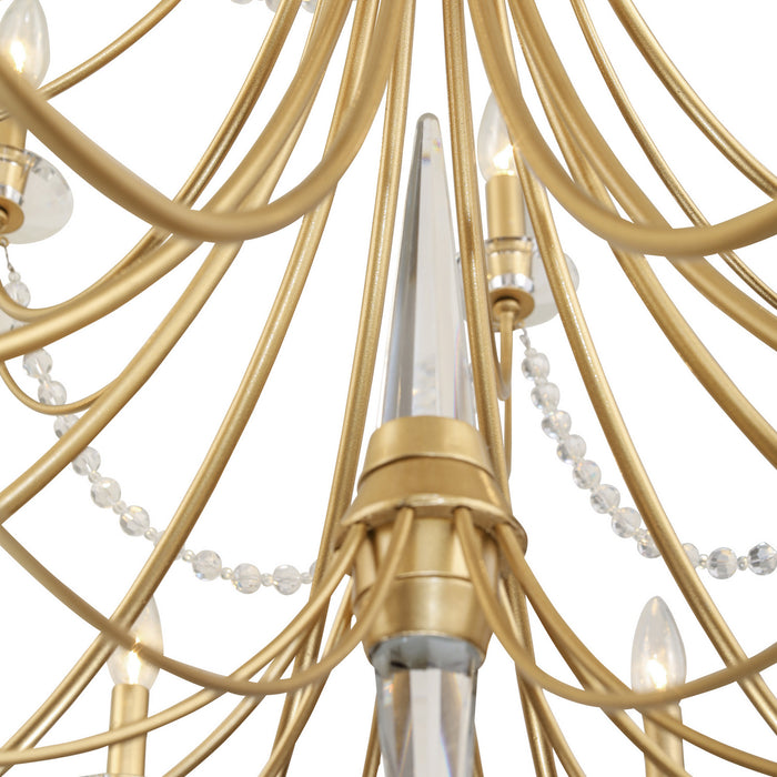 Varaluz 350C08FG Eight Light Chandelier, French Gold