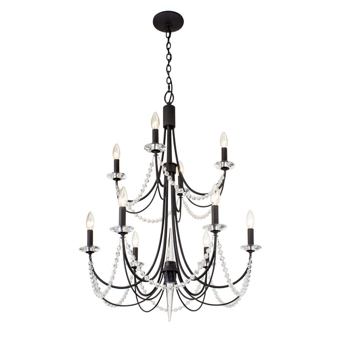 Varaluz 350C10CB Ten Light Chandelier, Carbon Black