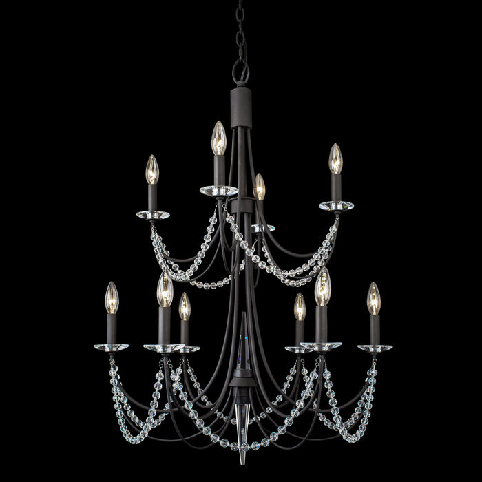 Varaluz 350C10CB Ten Light Chandelier, Carbon Black