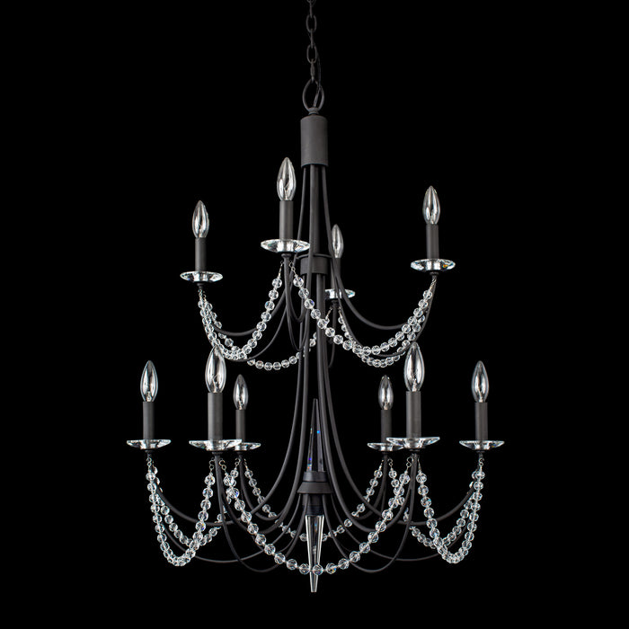 Varaluz 350C10CB Ten Light Chandelier, Carbon Black
