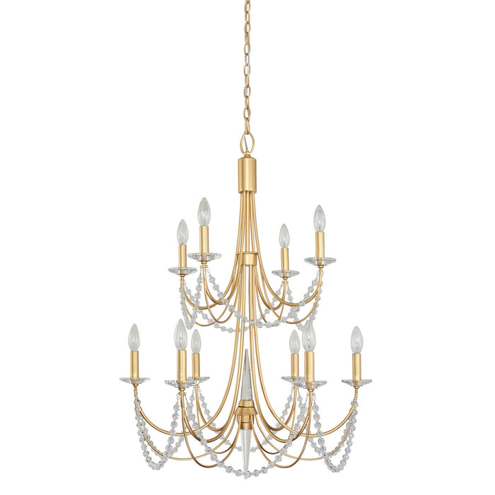 Varaluz 350C10FG Ten Light Chandelier, French Gold