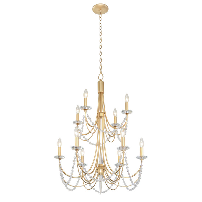 Varaluz 350C10FG Ten Light Chandelier, French Gold