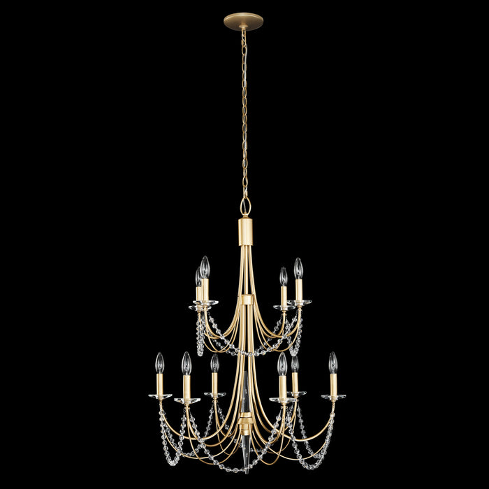 Varaluz 350C10FG Ten Light Chandelier, French Gold