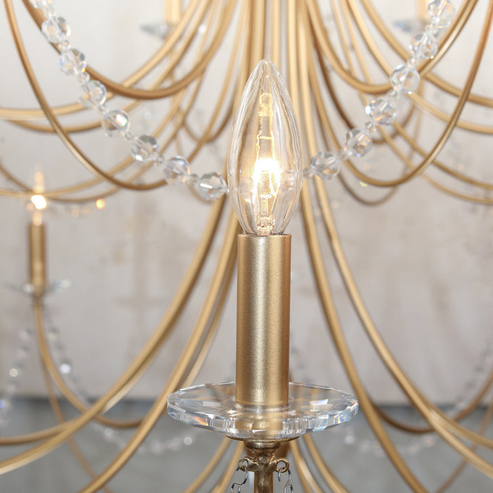 Varaluz 350C10FG Ten Light Chandelier, French Gold