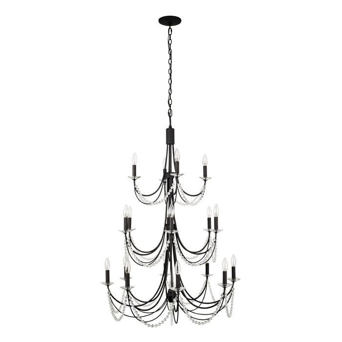 Varaluz 350C18CB 18 Light Chandelier, Carbon Black