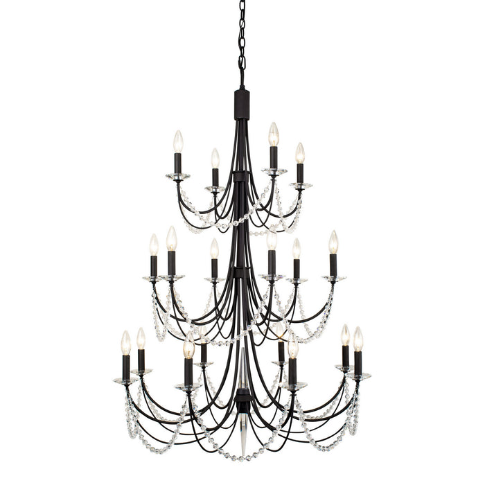 Varaluz 350C18CB 18 Light Chandelier, Carbon Black
